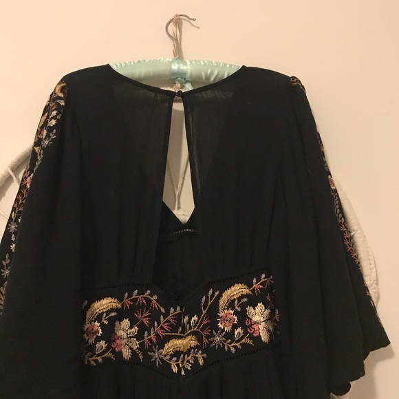 🌙FREE PEOPLE Black Moroccan Gemstone Mini Dress🌙 - Picture 7 of 7